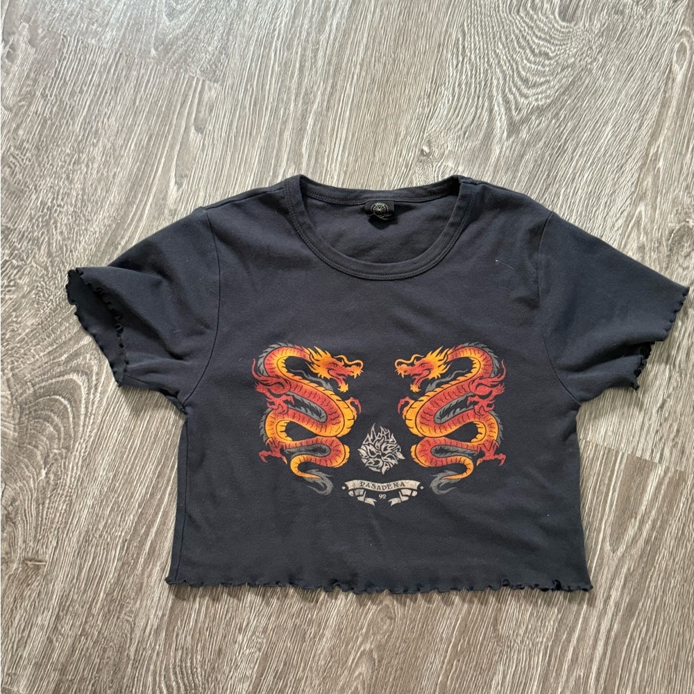 Urban Outfitters Black Dragon Crop Top